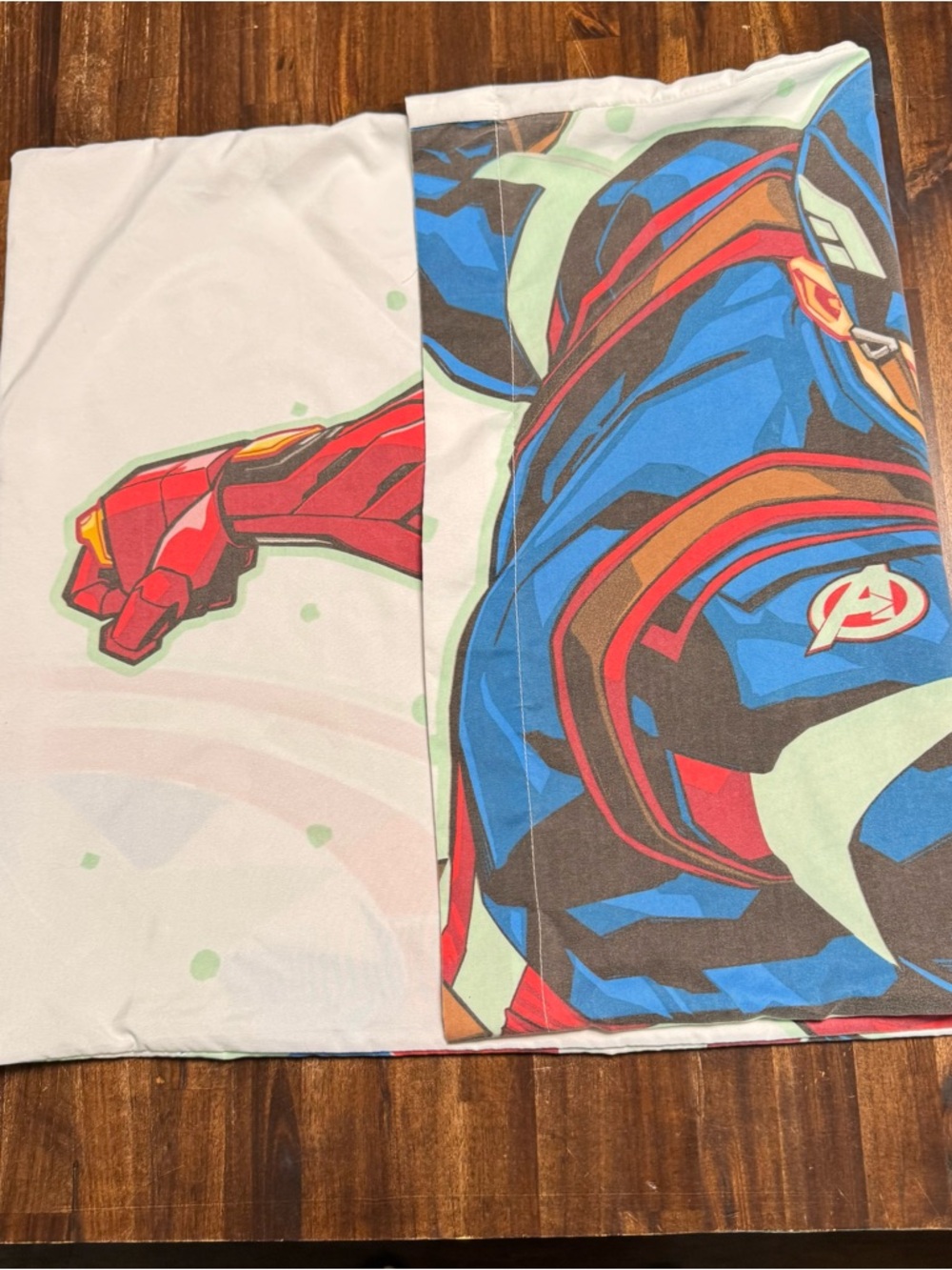 Glow in the Dark Avengers Captain America & Iron Man Graphic Pillowcase